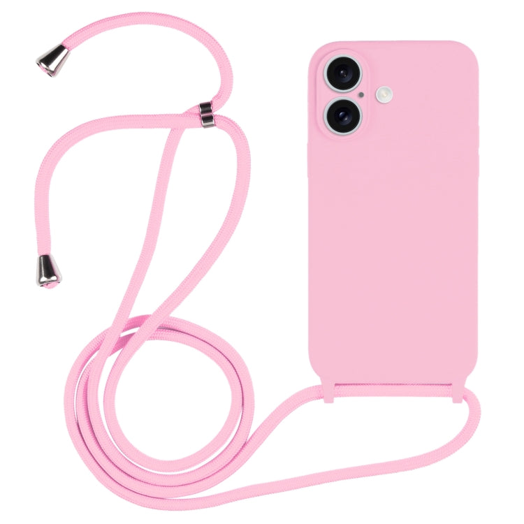 Crossbody Lanyard Liquid Silicone Case, For iPhone 16 Plus, For iPhone 16