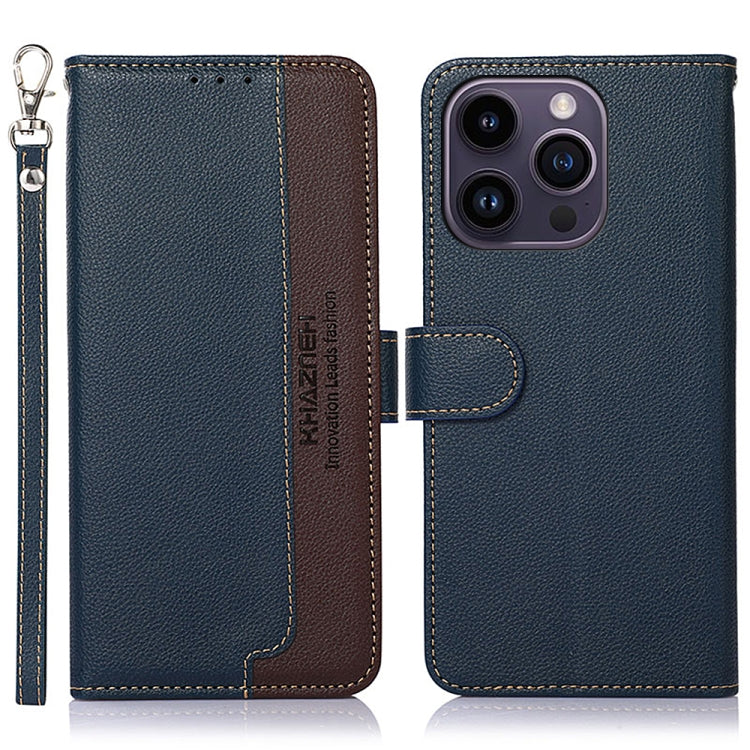 KHAZNEH Litchi Texture Leather RFID Phone Case, For iPhone 16 Pro Max, For iPhone 16 Pro, For iPhone 16 Plus, For iPhone 16, iPhone 16e, For iPhone 15 Pro Max, For iPhone 15 Pro, For iPhone 15 Plus