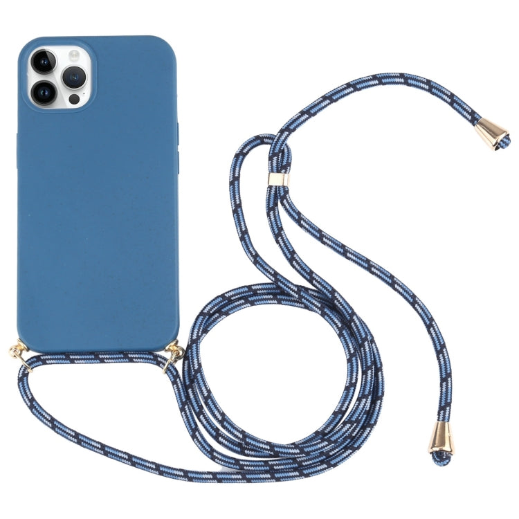 Wheat Straw TPU Shockproof Phone Case with Neck Lanyard, For iPhone 15 Pro Max, For iPhone 15 Pro, For iPhone 15 Plus, For iPhone 15