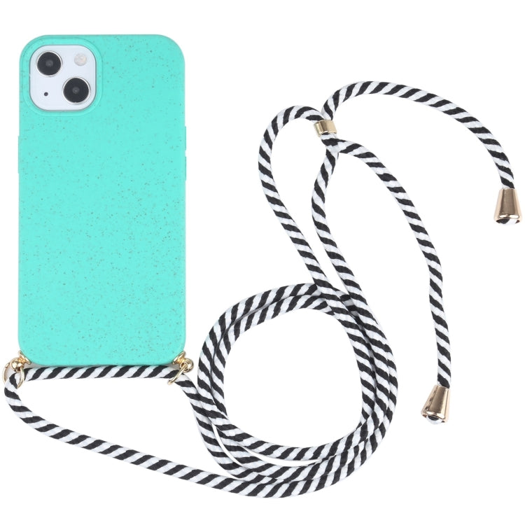 Wheat Straw TPU Shockproof Phone Case with Neck Lanyard, For iPhone 15 Pro Max, For iPhone 15 Pro, For iPhone 15 Plus, For iPhone 15