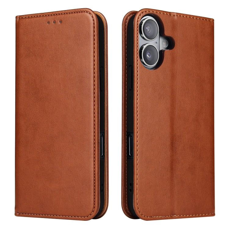 Fierre Shann PU Genuine Leather Texture Phone Case, For iPhone 16e, For iPhone 16 Pro Max, For iPhone 16 Pro, For iPhone 16 Plus, For iPhone 16, For iPhone 15 Pro Max, For iPhone 15 Pro, For iPhone 15 Plus