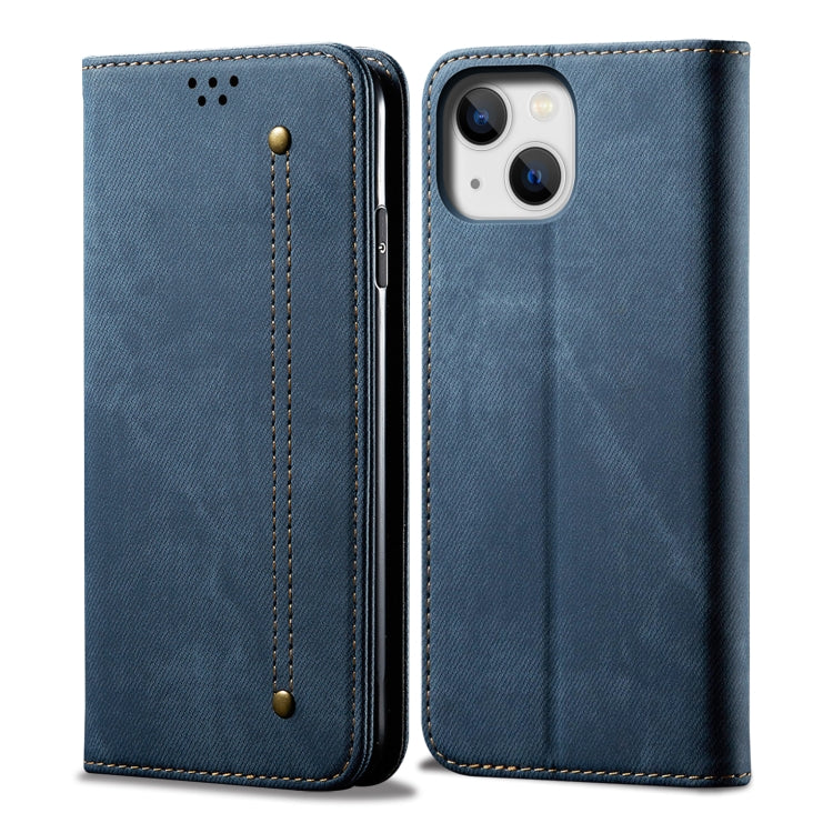 Denim Texture Casual Style Horizontal Flip Leather Case, For iPhone 15