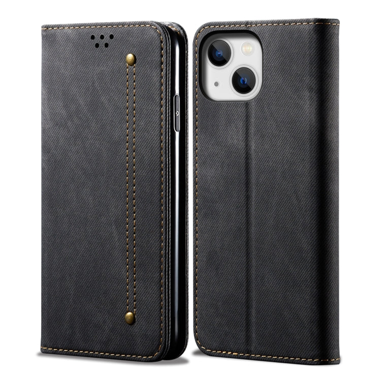 Denim Texture Casual Style Horizontal Flip Leather Case, For iPhone 15