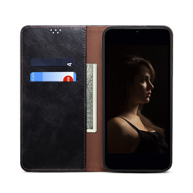 Oil Wax Crazy Horse Texture Leather Phone Case, For iPhone 15