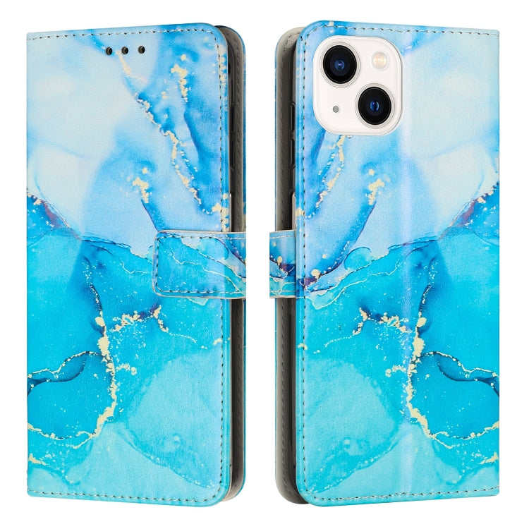 Painted Marble Pattern Leather Phone Case, For iPhone 15 Plus, For iPhone 15