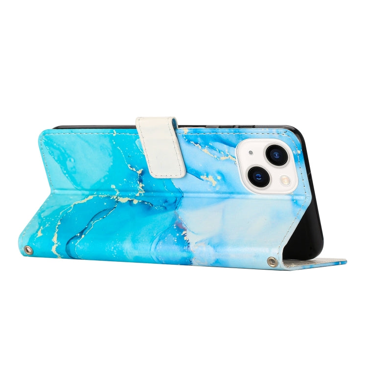 Painted Marble Pattern Leather Phone Case, For iPhone 15 Plus, For iPhone 15