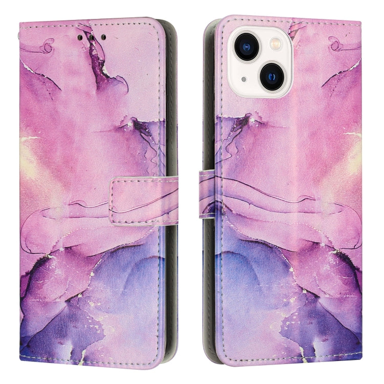 Painted Marble Pattern Leather Phone Case, For iPhone 15 Plus, For iPhone 15