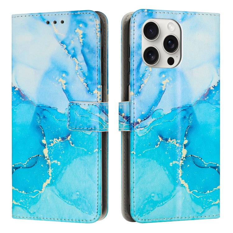 Painted Marble Pattern Leather Phone Case, For iPhone 16 Pro Max, For iPhone 16 Pro, For iPhone 16 Plus, For iPhone 16, For iPhone 15 Pro Max, For iPhone 15 Pro