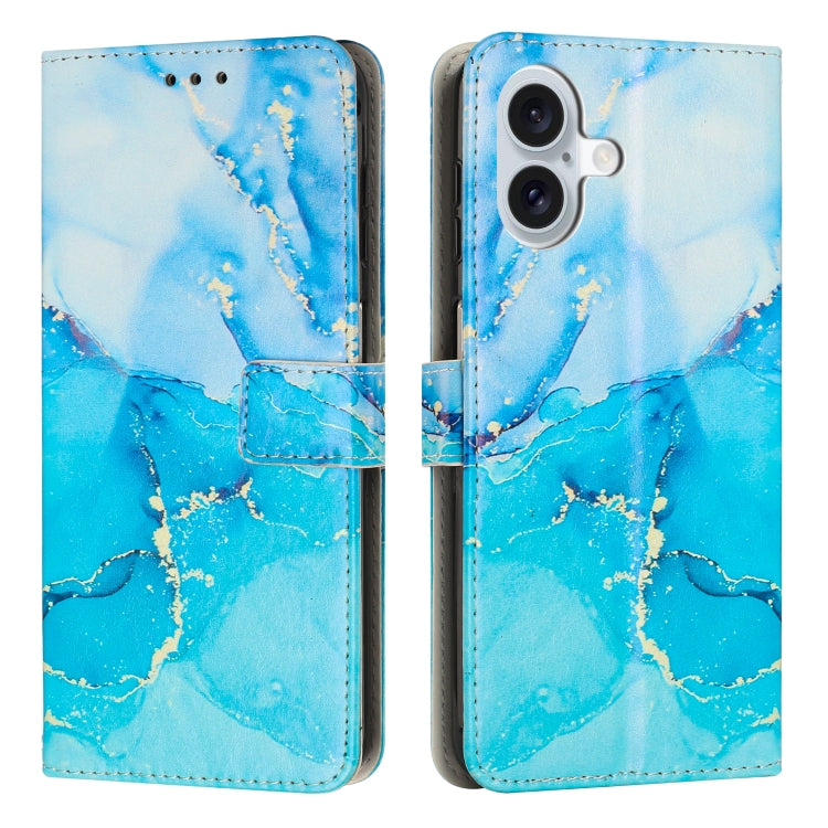 Painted Marble Pattern Leather Phone Case, For iPhone 16 Pro Max, For iPhone 16 Pro, For iPhone 16 Plus, For iPhone 16, For iPhone 15 Pro Max, For iPhone 15 Pro