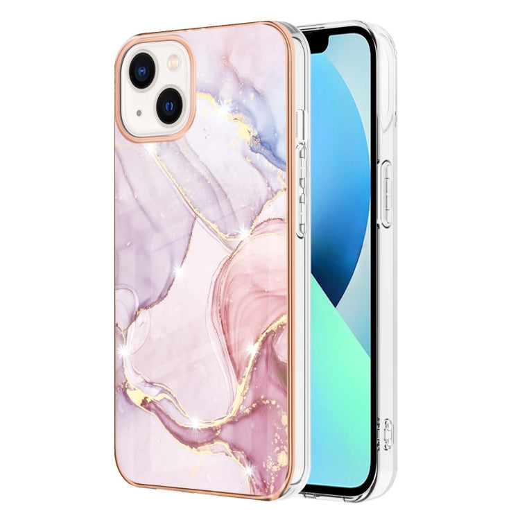 Electroplating Marble Pattern Dual-side IMD TPU Shockproof Phone Case, For iPhone 15 Pro, For iPhone 15 Plus, For iPhone 15