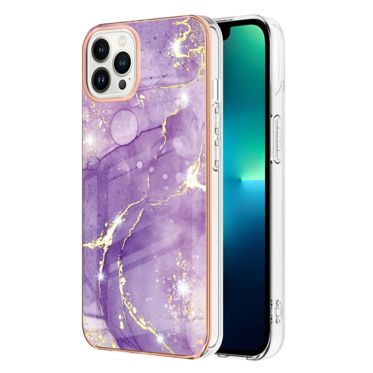 Electroplating Marble Pattern Dual-side IMD TPU Shockproof Phone Case, For iPhone 16 Pro Max, For iPhone 16 Pro, For iPhone 16 Plus, For iPhone 16, For iPhone 15 Pro Max