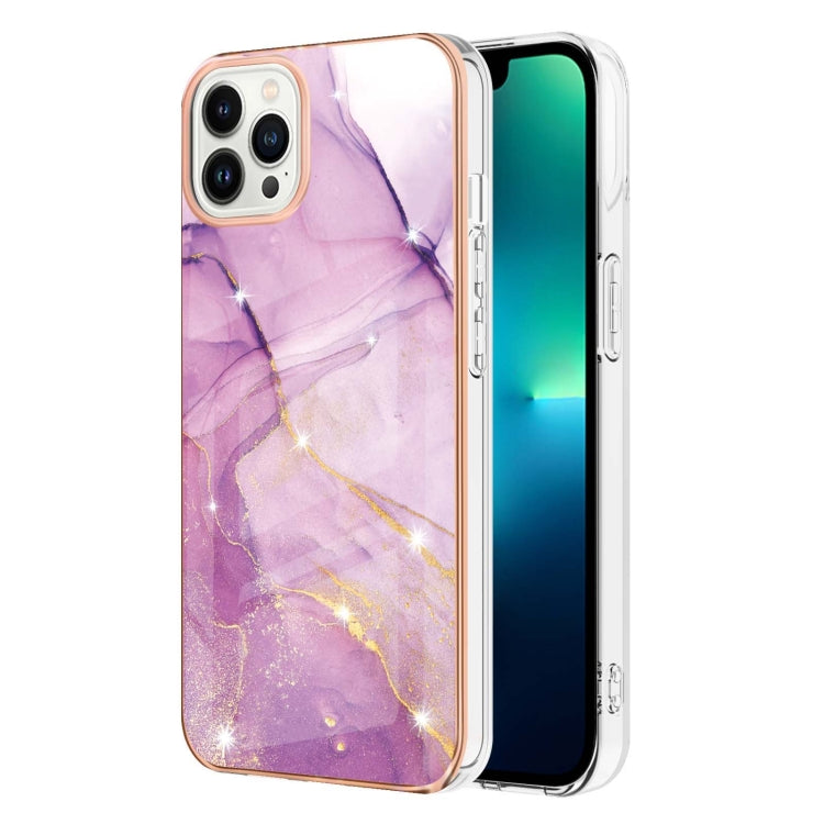 Electroplating Marble Pattern Dual-side IMD TPU Shockproof Phone Case, For iPhone 16 Pro Max, For iPhone 16 Pro, For iPhone 16 Plus, For iPhone 16, For iPhone 15 Pro Max