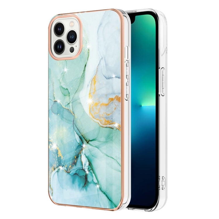 Electroplating Marble Pattern Dual-side IMD TPU Shockproof Phone Case, For iPhone 16 Pro Max, For iPhone 16 Pro, For iPhone 16 Plus, For iPhone 16, For iPhone 15 Pro Max