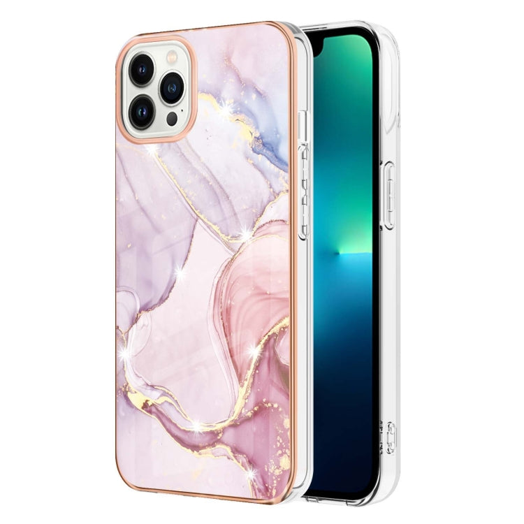 Electroplating Marble Pattern Dual-side IMD TPU Shockproof Phone Case, For iPhone 16 Pro Max, For iPhone 16 Pro, For iPhone 16 Plus, For iPhone 16, For iPhone 15 Pro Max