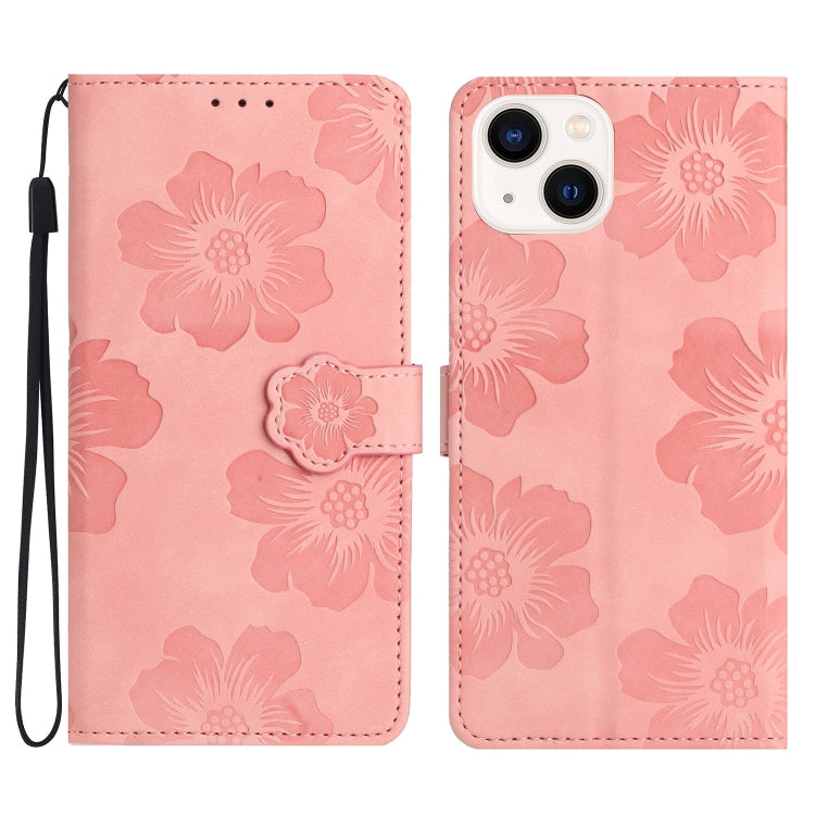 Flower Embossing Pattern Leather Phone Case, For iPhone 15 Pro, For iPhone 15 Plus, For iPhone 15, For iPhone 14 Plus, For iPhone 14, For iPhone 14 Pro