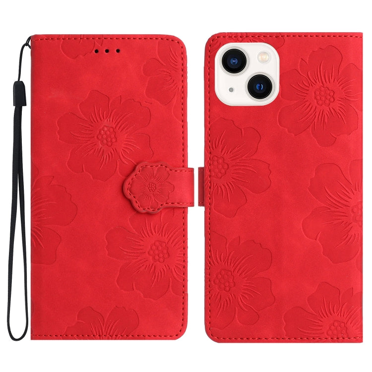 Flower Embossing Pattern Leather Phone Case, For iPhone 15 Pro, For iPhone 15 Plus, For iPhone 15, For iPhone 14 Plus, For iPhone 14, For iPhone 14 Pro