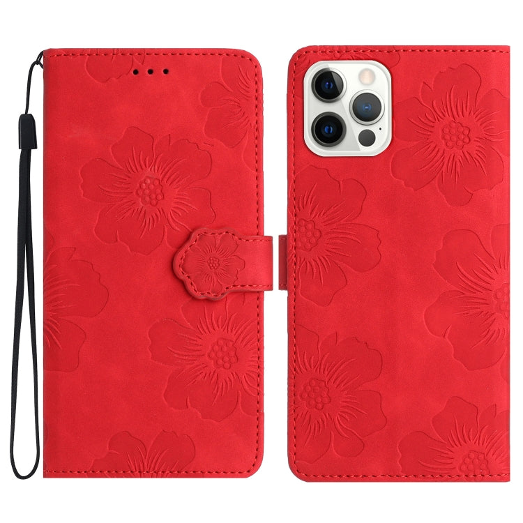 Flower Embossing Pattern Leather Phone Case, For iPhone 16e, For iPhone 16 Pro Max, For iPhone 16 Pro, For iPhone 16 Plus, For iPhone 16, For iPhone 15 Pro Max