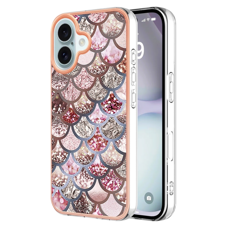 Electroplating Pattern IMD TPU Shockproof Case, For iPhone 16 Pro Max, For iPhone 16 Pro, For iPhone 16 Plus, For iPhone 16, For iPhone 15 Pro Max