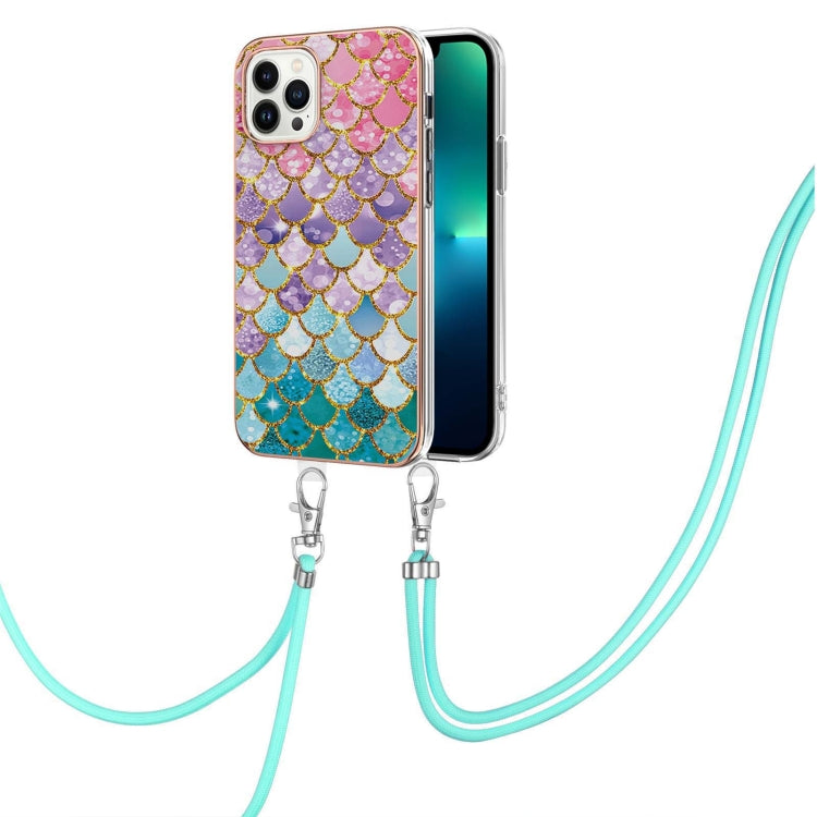 Electroplating Pattern IMD TPU Shockproof Case with Neck Lanyard, For iPhone 16 Pro Max, For iPhone 16 Pro, For iPhone 16 Plus, For iPhone 16, For iPhone 15 Pro Max