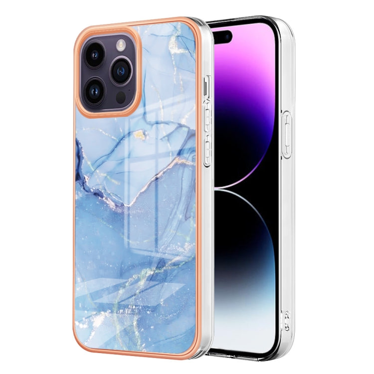 Electroplating Marble Dual-side IMD Phone Case, For iPhone 16 Pro Max, For iPhone 16 Pro, For iPhone 16 Plus, For iPhone 16, For iPhone 15 Pro Max