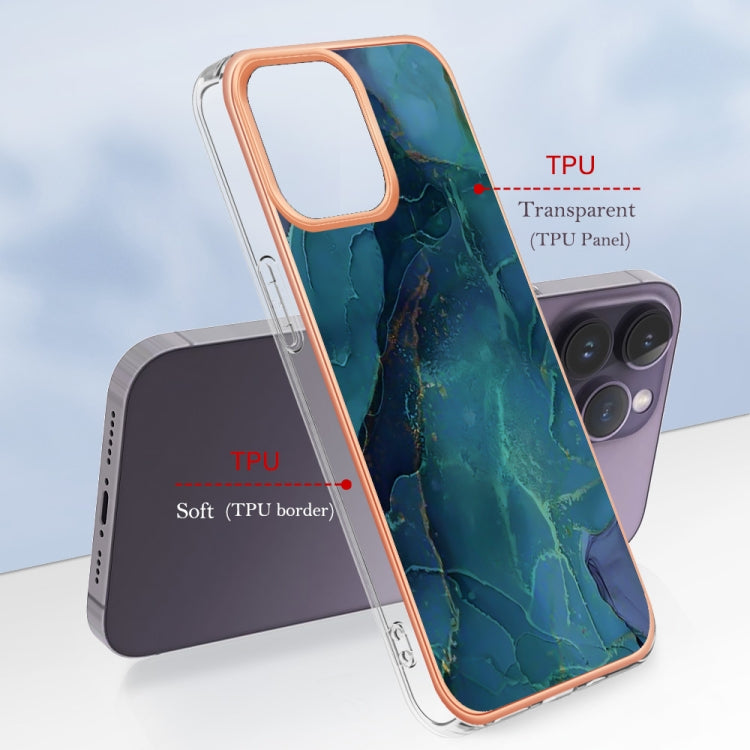 Electroplating Marble Dual-side IMD Phone Case, For iPhone 15 Pro, For iPhone 15 Plus, For iPhone 15