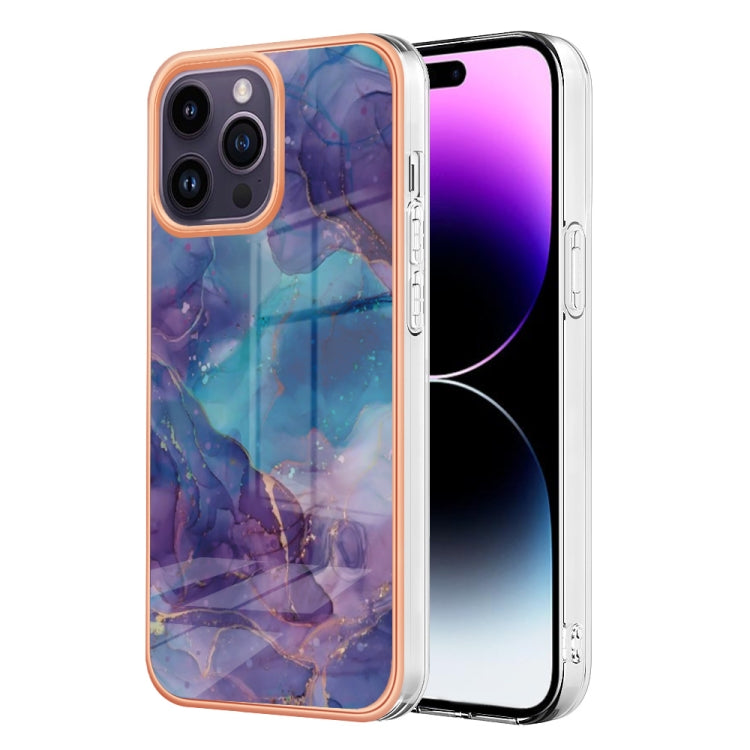 Electroplating Marble Dual-side IMD Phone Case, For iPhone 15 Pro, For iPhone 15 Plus, For iPhone 15