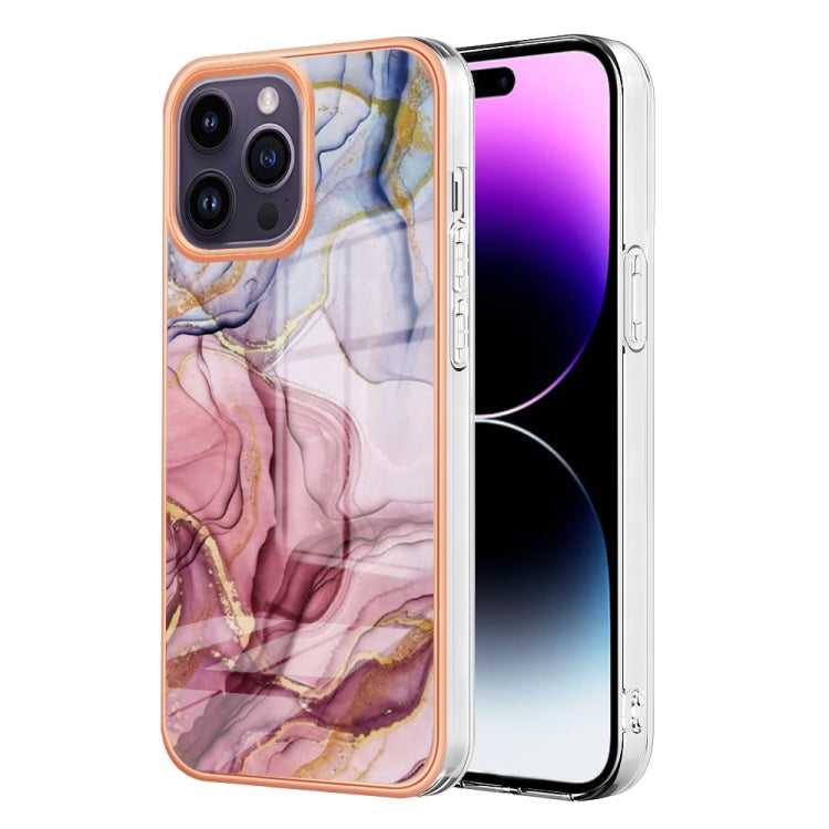 Electroplating Marble Dual-side IMD Phone Case, For iPhone 15 Pro, For iPhone 15 Plus, For iPhone 15