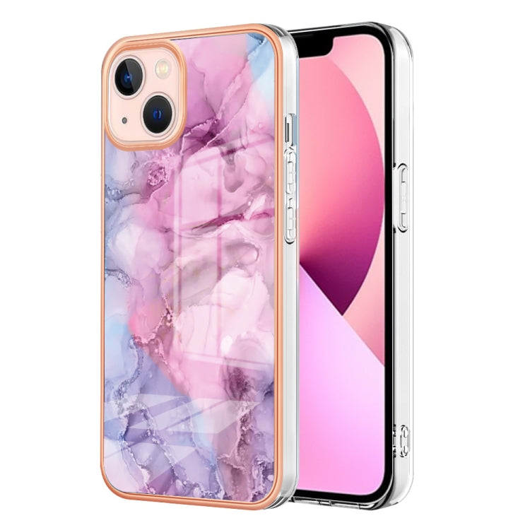 Electroplating Marble Dual-side IMD Phone Case, For iPhone 15 Pro, For iPhone 15 Plus, For iPhone 15