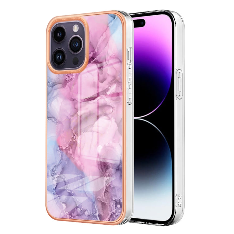 Electroplating Marble Dual-side IMD Phone Case, For iPhone 16 Pro Max, For iPhone 16 Pro, For iPhone 16 Plus, For iPhone 16, For iPhone 15 Pro Max