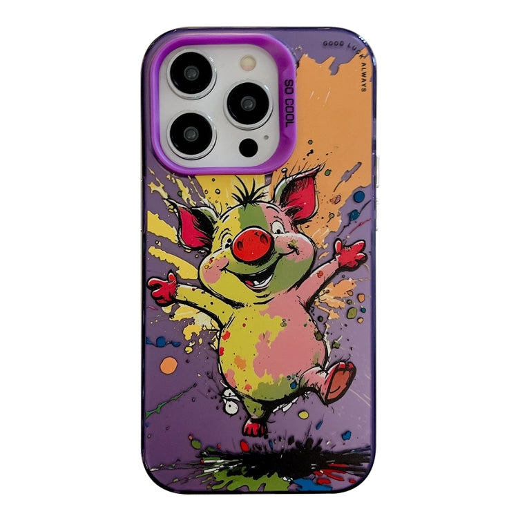 Animal Pattern Oil Painting Series PC + TPU Phone Case, For iPhone 14 Pro