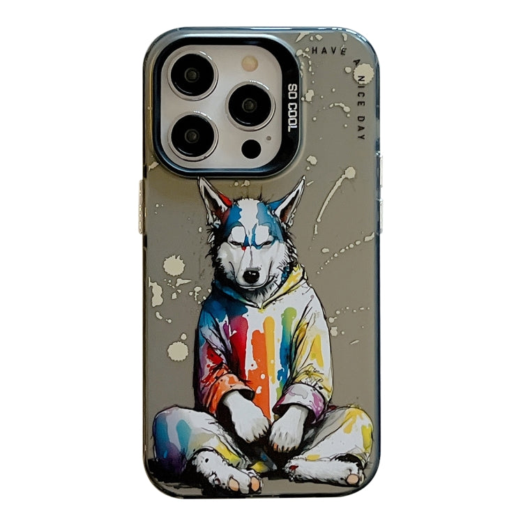 Animal Pattern Oil Painting Series PC + TPU Phone Case, For iPhone 14 Pro Max