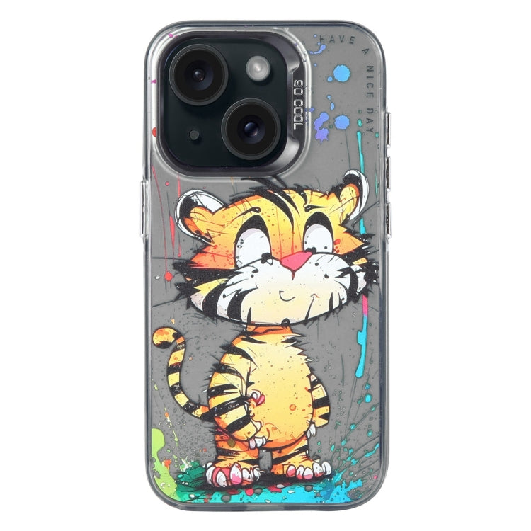 Animal Pattern Oil Painting Series PC + TPU Phone Case, For iPhone 15 Plus