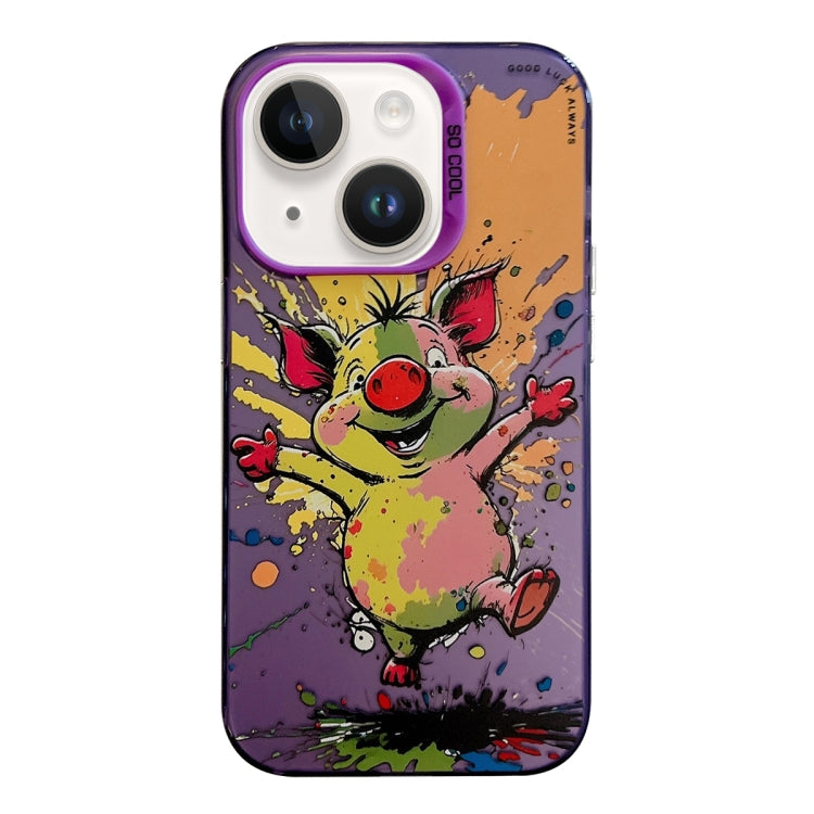 Animal Pattern Oil Painting Series PC + TPU Phone Case, For iPhone 14 Plus