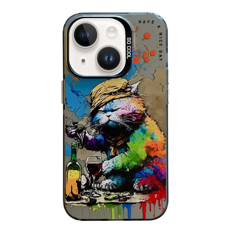 Animal Pattern Oil Painting Series PC + TPU Phone Case, For iPhone 14 Plus