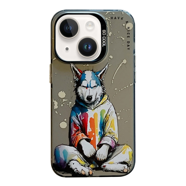 Animal Pattern Oil Painting Series PC + TPU Phone Case, For iPhone 14 Plus