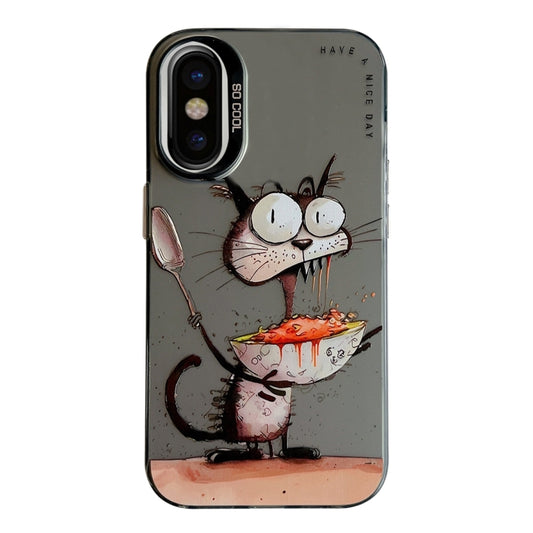 Animal Pattern Oil Painting Series PC + TPU Phone Case, For iPhone X / XS