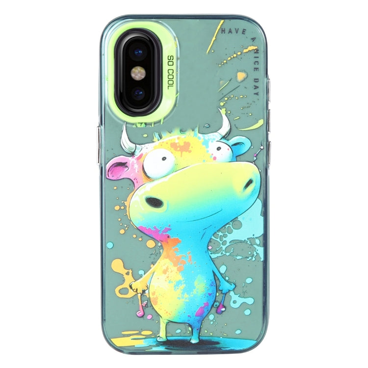 Animal Pattern Oil Painting Series PC + TPU Phone Case, For iPhone X / XS