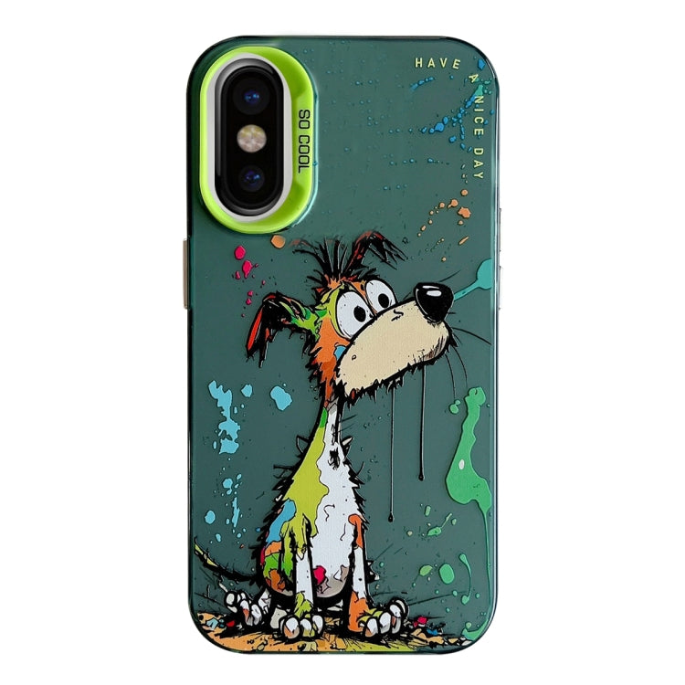 Animal Pattern Oil Painting Series PC + TPU Phone Case, For iPhone X / XS