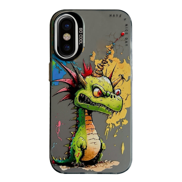 Animal Pattern Oil Painting Series PC + TPU Phone Case, For iPhone X / XS