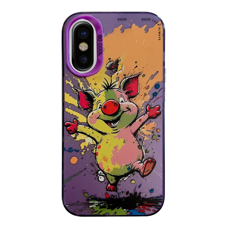 Animal Pattern Oil Painting Series PC + TPU Phone Case, For iPhone X / XS