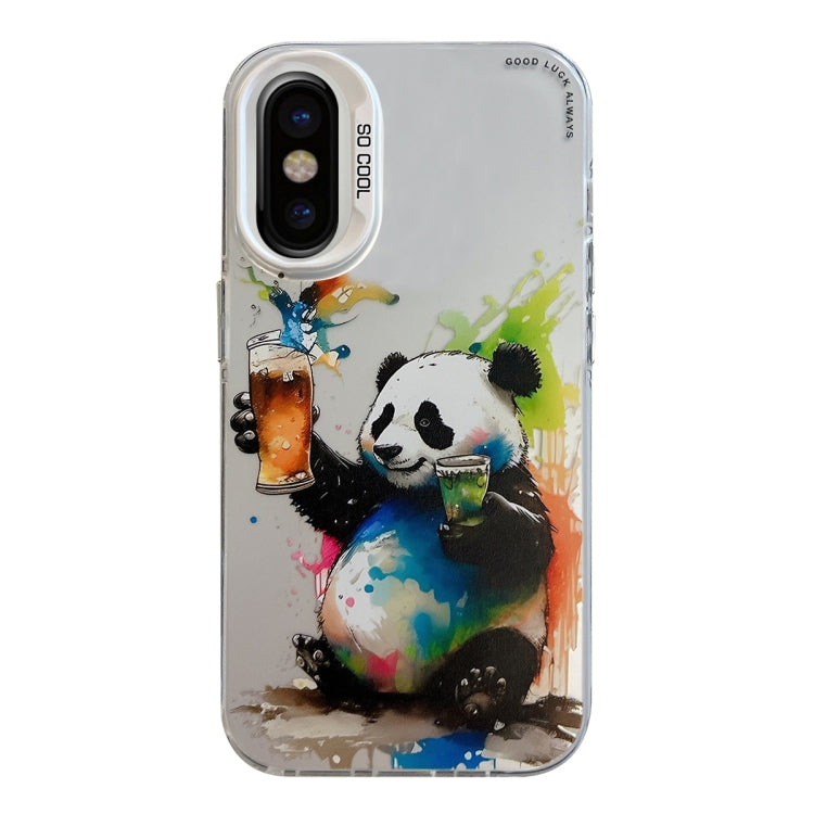 Animal Pattern Oil Painting Series PC + TPU Phone Case, For iPhone X / XS