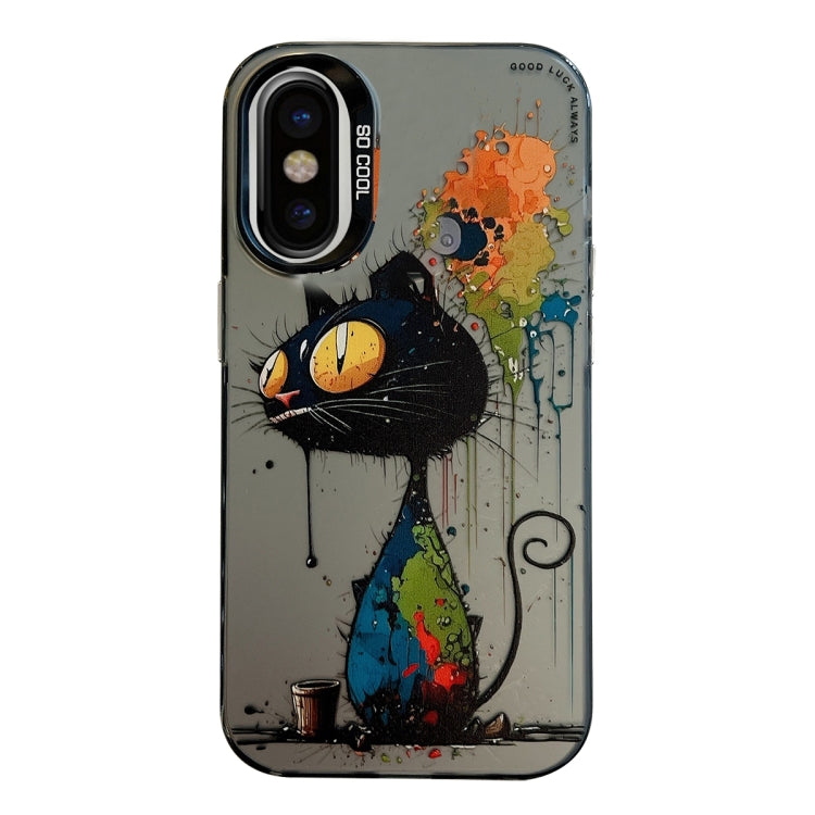 Animal Pattern Oil Painting Series PC + TPU Phone Case, For iPhone X / XS