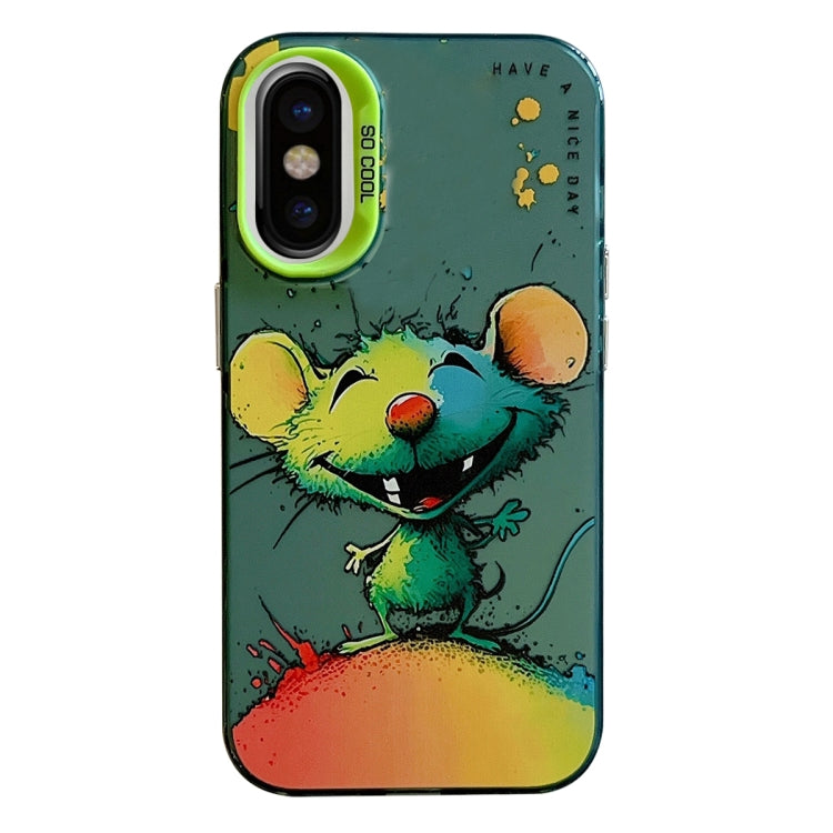 Animal Pattern Oil Painting Series PC + TPU Phone Case, For iPhone X / XS