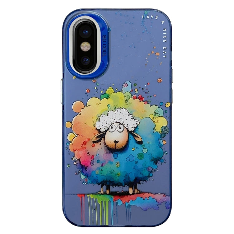 Animal Pattern Oil Painting Series PC + TPU Phone Case, For iPhone X / XS