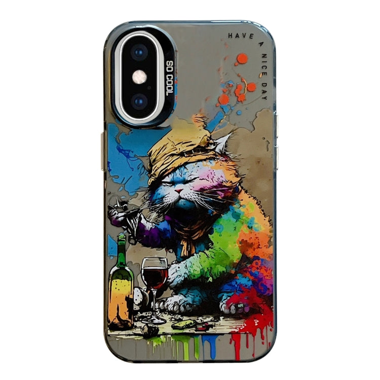 Animal Pattern Oil Painting Series PC + TPU Phone Case, For iPhone XS Max