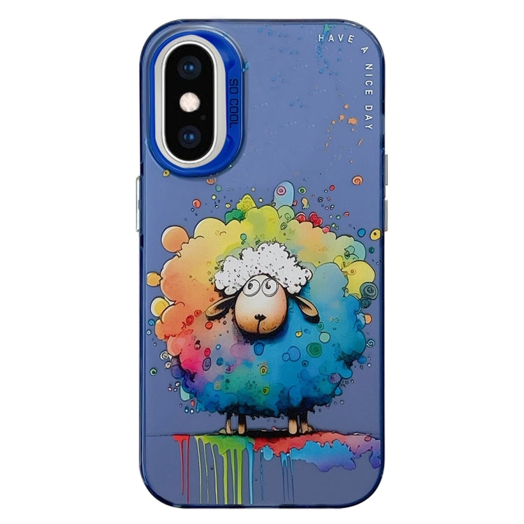 Animal Pattern Oil Painting Series PC + TPU Phone Case, For iPhone XS Max