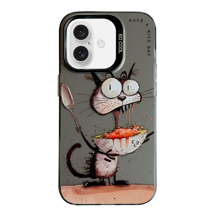 Animal Pattern Oil Painting Series PC + TPU Phone Case, For iPhone 16 Plus