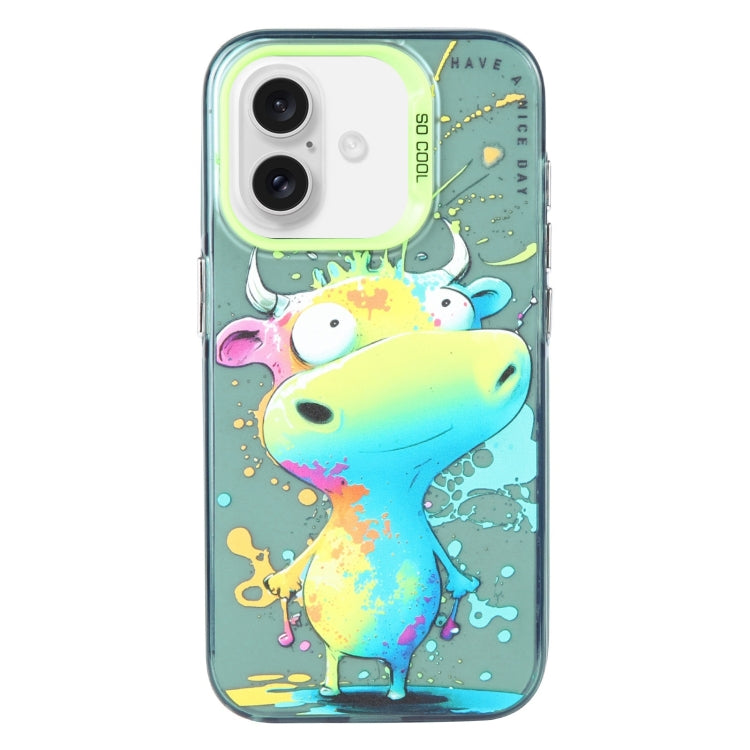 Animal Pattern Oil Painting Series PC + TPU Phone Case, For iPhone 16 Plus