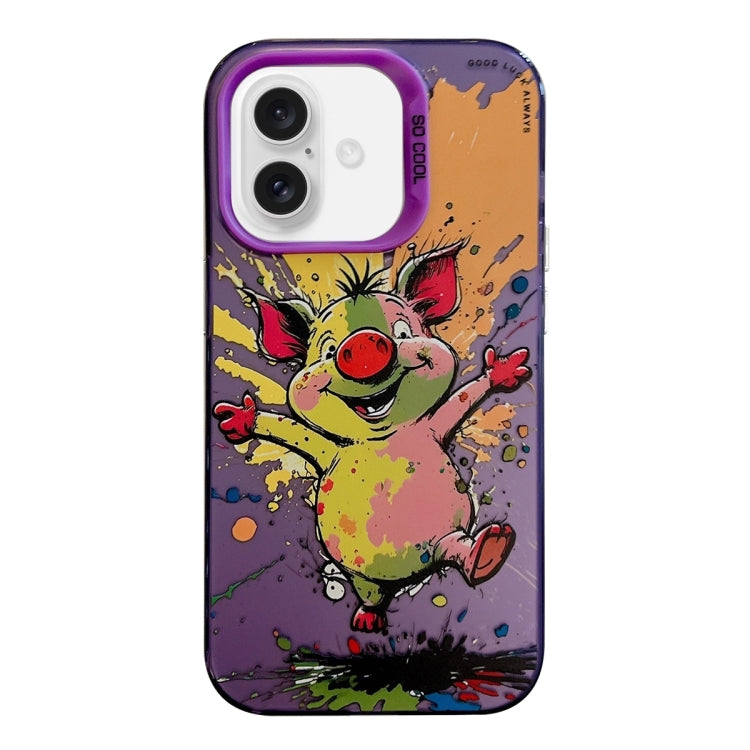 Animal Pattern Oil Painting Series PC + TPU Phone Case, For iPhone 16 Plus