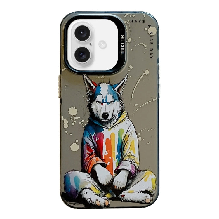 Animal Pattern Oil Painting Series PC + TPU Phone Case, For iPhone 16 Plus